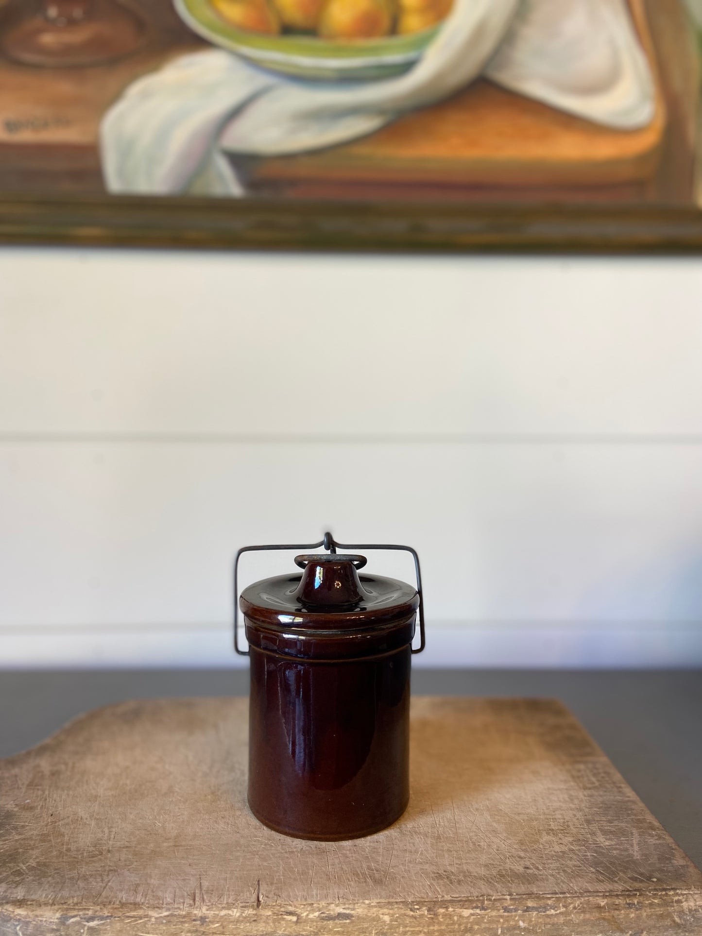 Vintage Brown Stoneware Canning Jars
