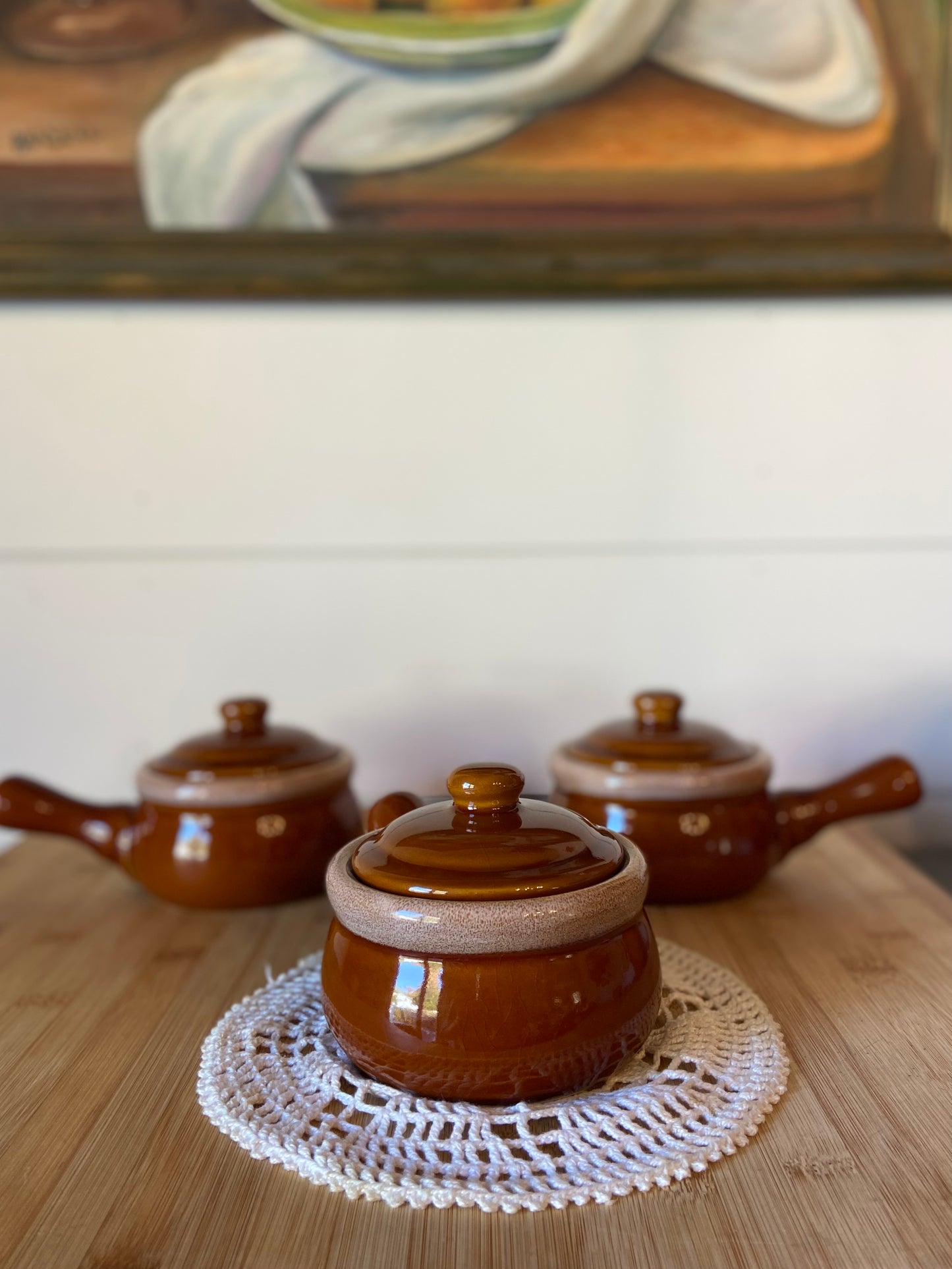 Amber Brown French Onion Soup Petite Crocks
