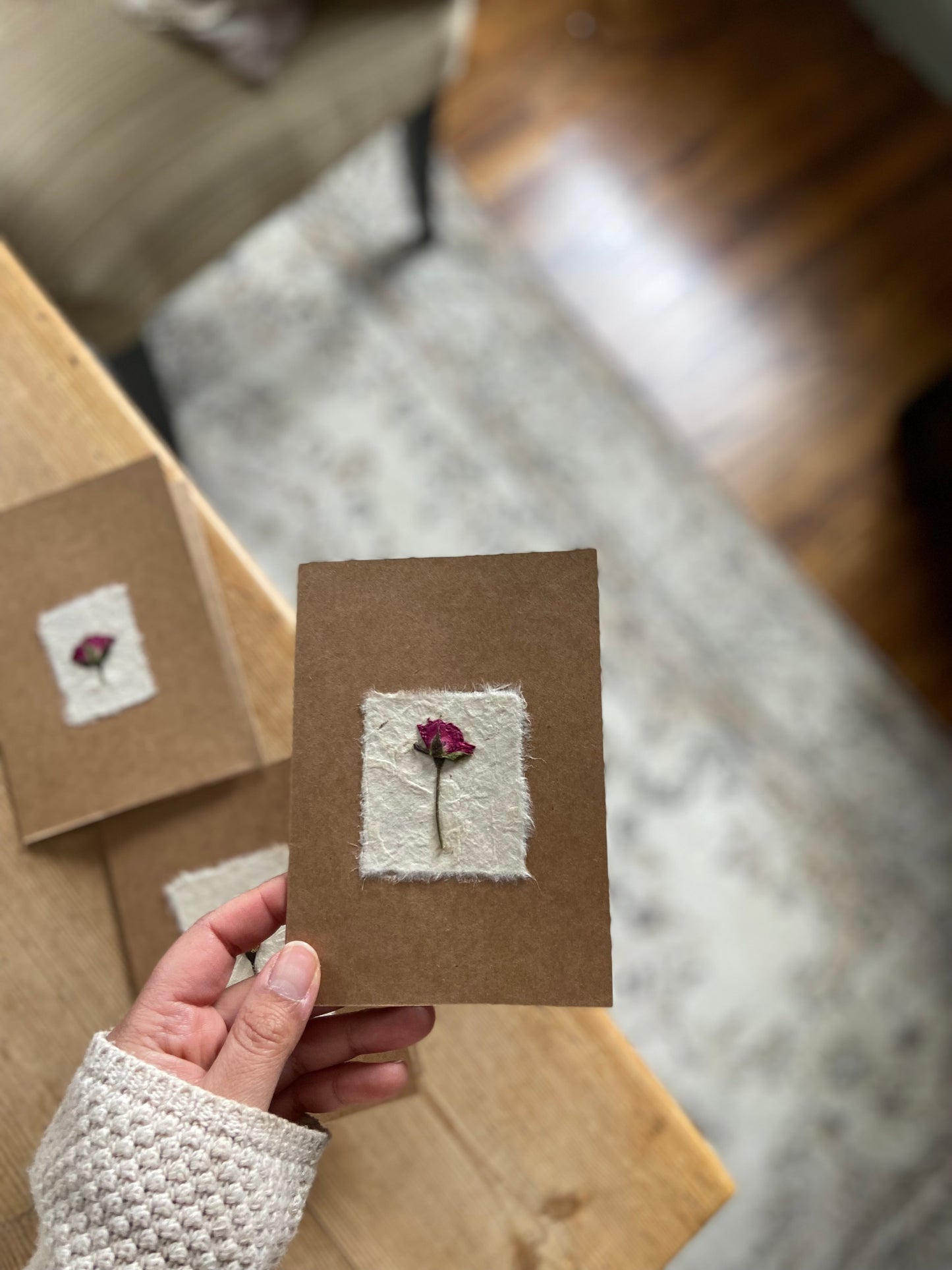 Handmade Pressed Flower Cards (Valentine's Day Edition)
