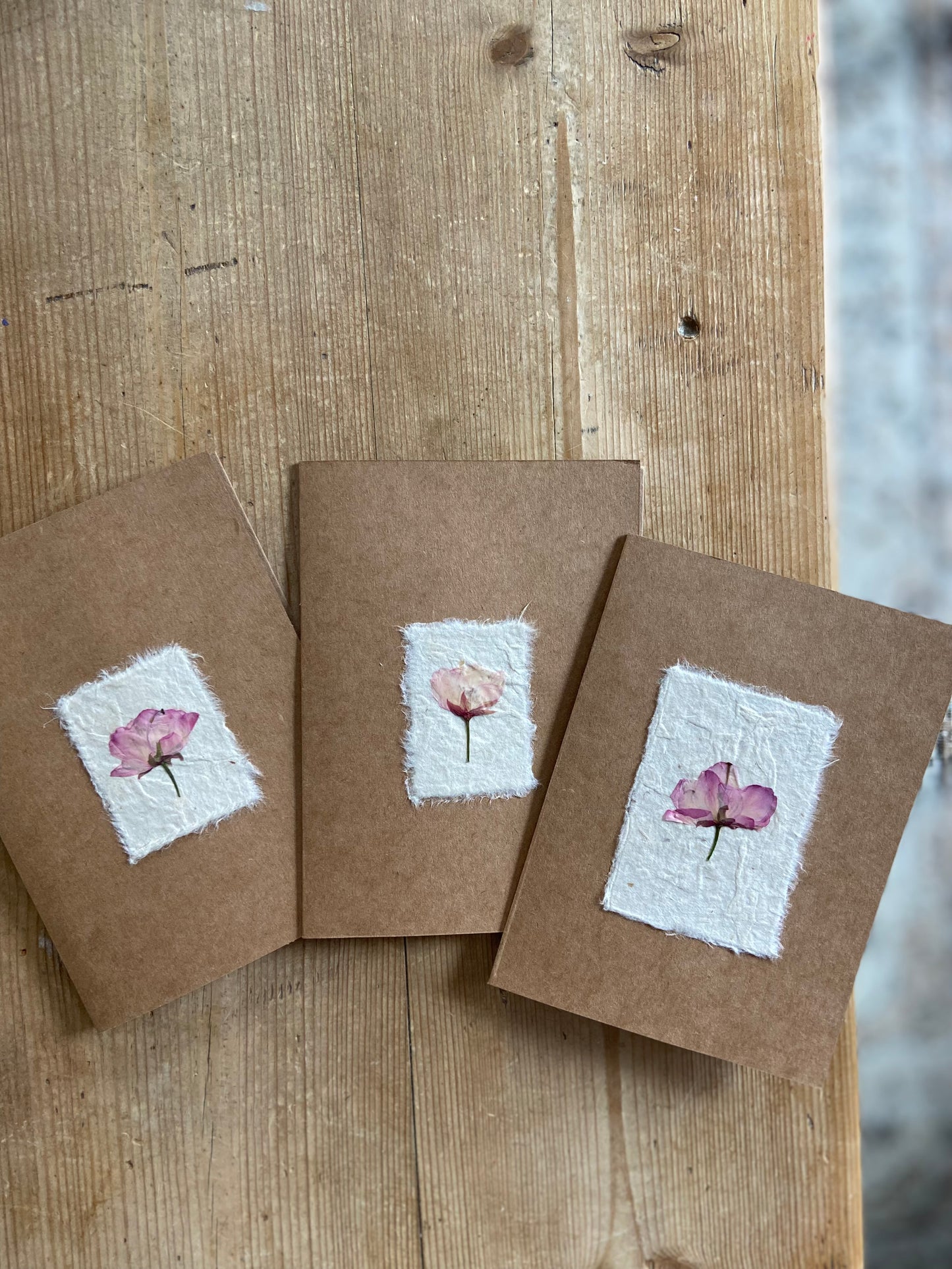 Handmade Pressed Flower Cards (Valentine's Day Edition)