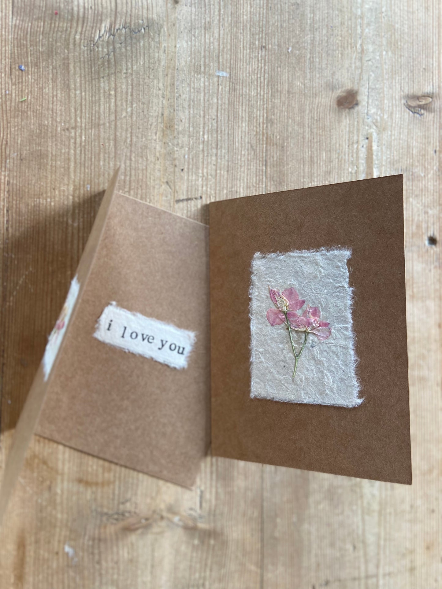 Handmade Pressed Flower Cards (Valentine's Day Edition)
