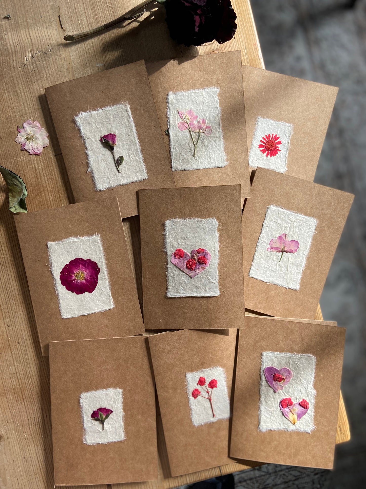Handmade Pressed Flower Cards (Valentine's Day Edition)