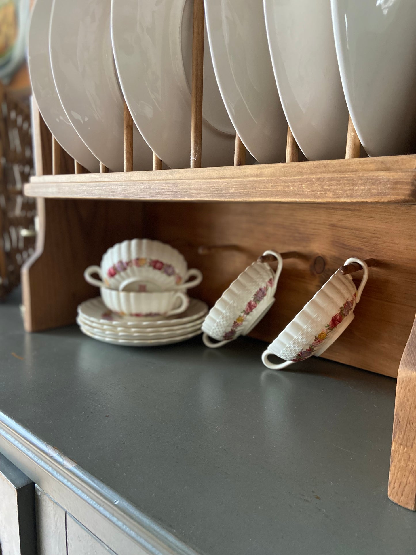 Vintage Spode Copeland 'Rose Briar' Set of Cream Soup and Saucers