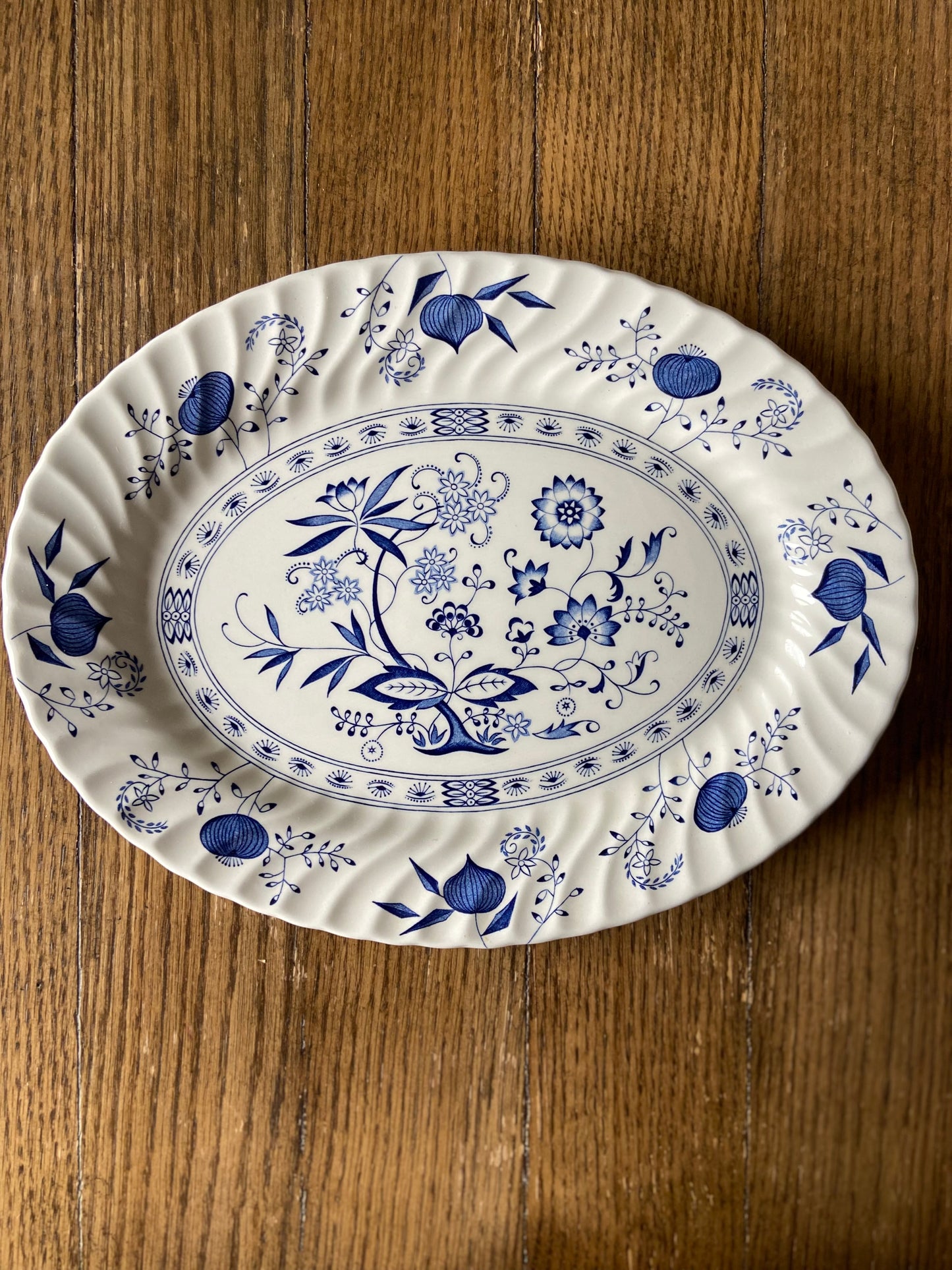 Vintage Blue Nordic Large Ironstone Platter