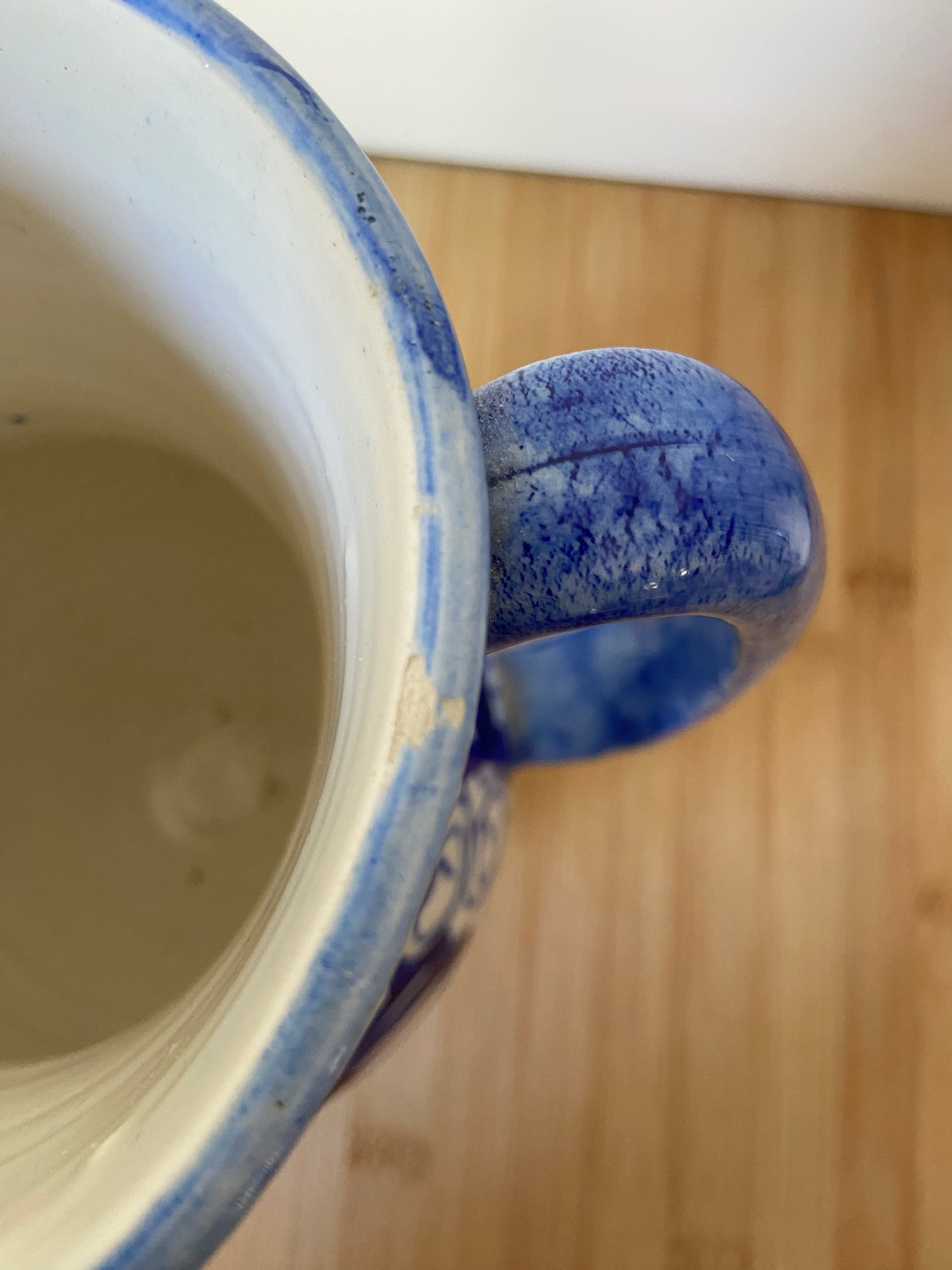 Blue and White Floral Pitcher