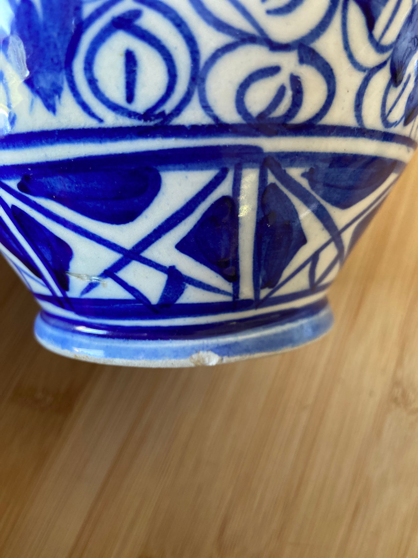 Blue and White Floral Pitcher