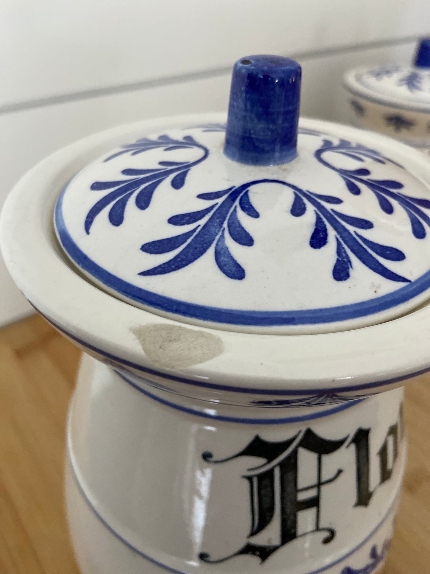 Blue and White Canister Set