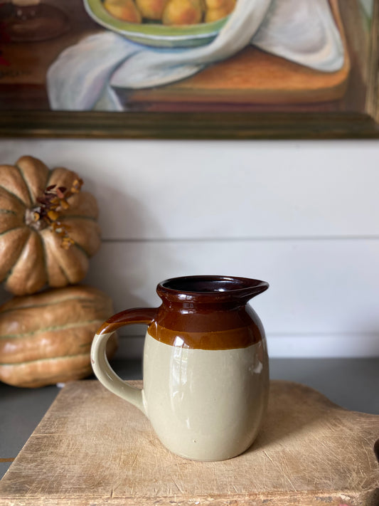 Vintage 3-toned Tan Pitcher