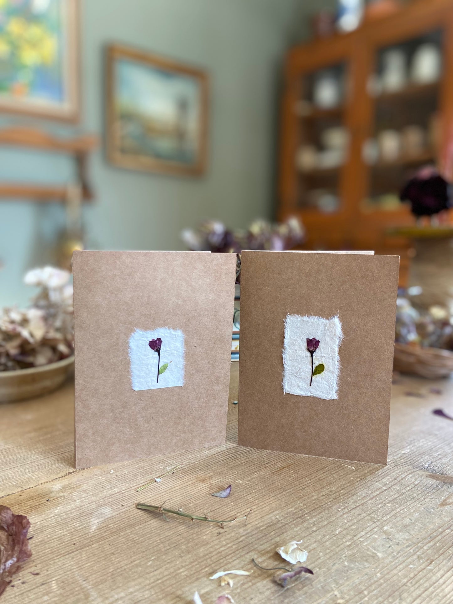 Handmade Pressed Flower Cards (Valentine's Day Edition)