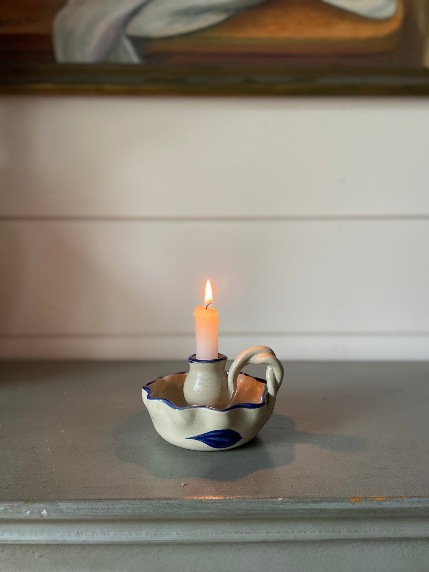 Williamsburg Pottery Handmade Candle Holder