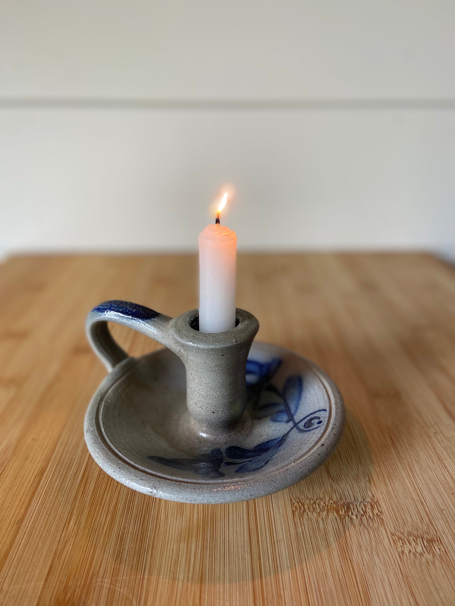 Rowe Pottery Blue Gray Taper Candle Holder