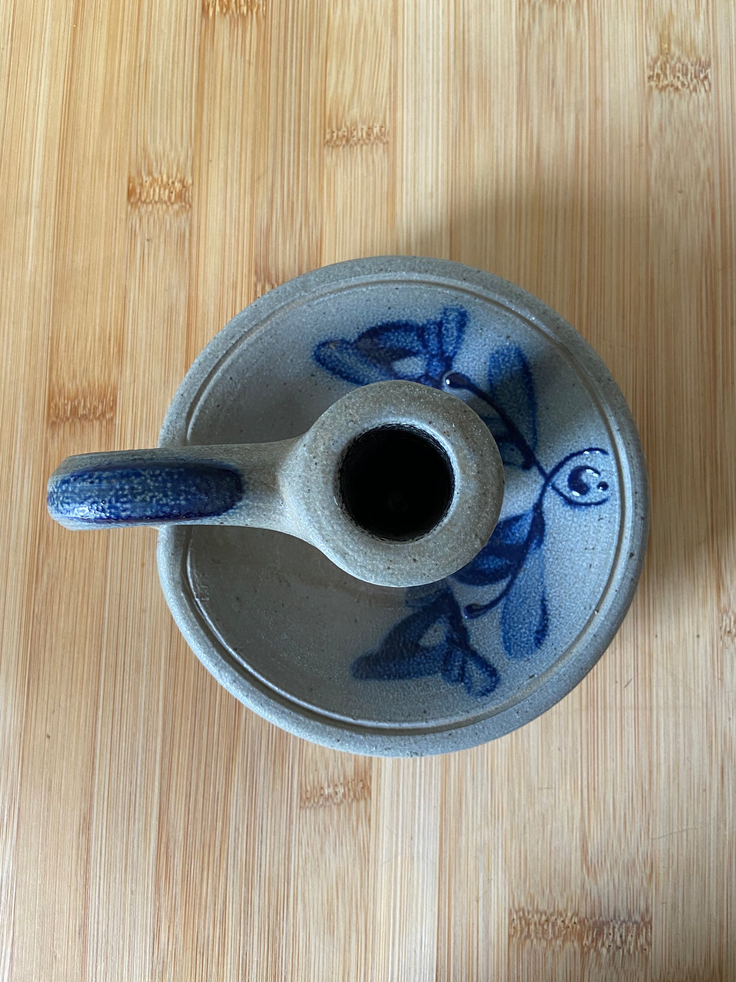 Rowe Pottery Blue Gray Taper Candle Holder